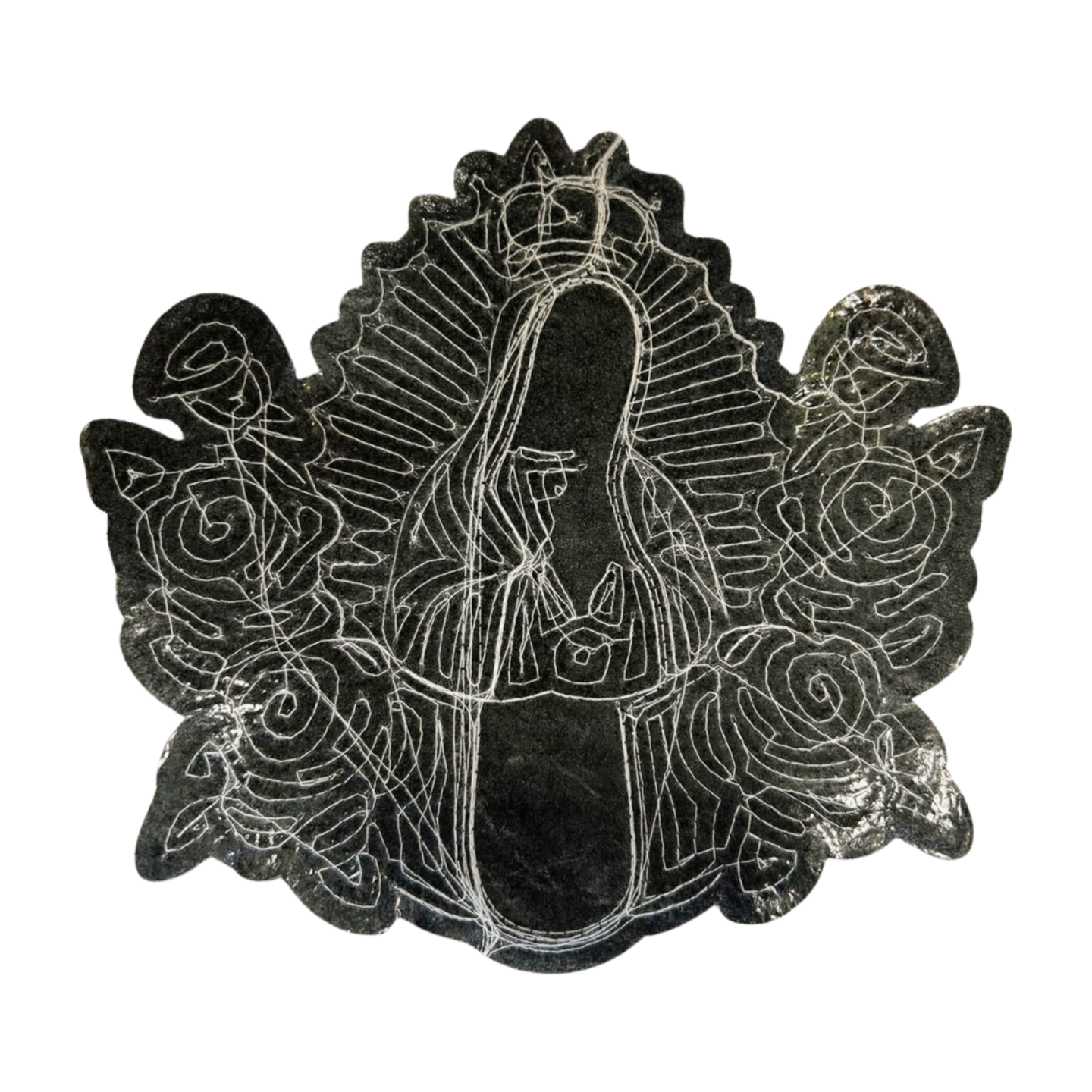 Parche Bordado Lentejuela Termoadhesivo Virgen Mexicana 1 PZ N52 Ariel