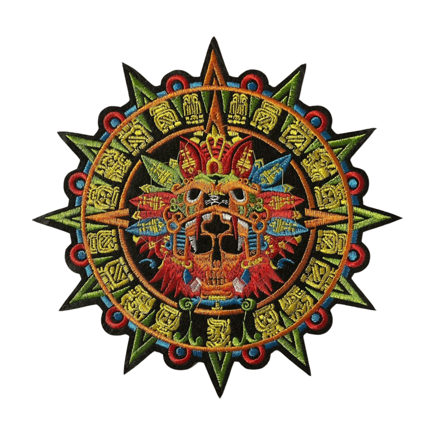 Parche Bordado Termoadhesivo Calendario Prehispánico 1 PZ P16 - Peletería León