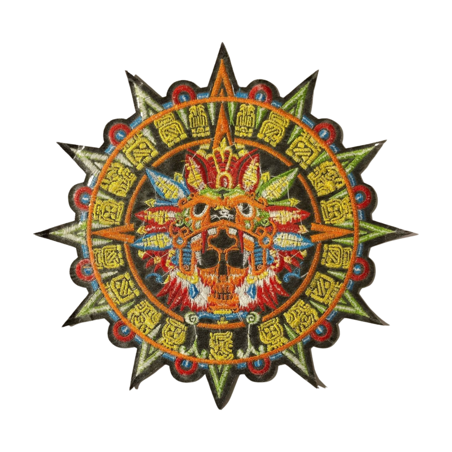 Parche Bordado Termoadhesivo Calendario Prehispánico 1 PZ P16 - Peletería León