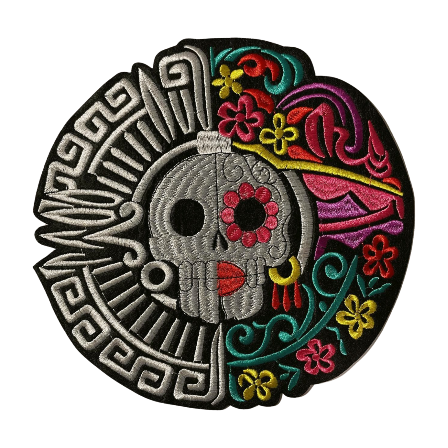 Parche Bordado Termoadhesivo para Ropa de Día de Muertos Calavera 1 PZ P19 - Peletería León