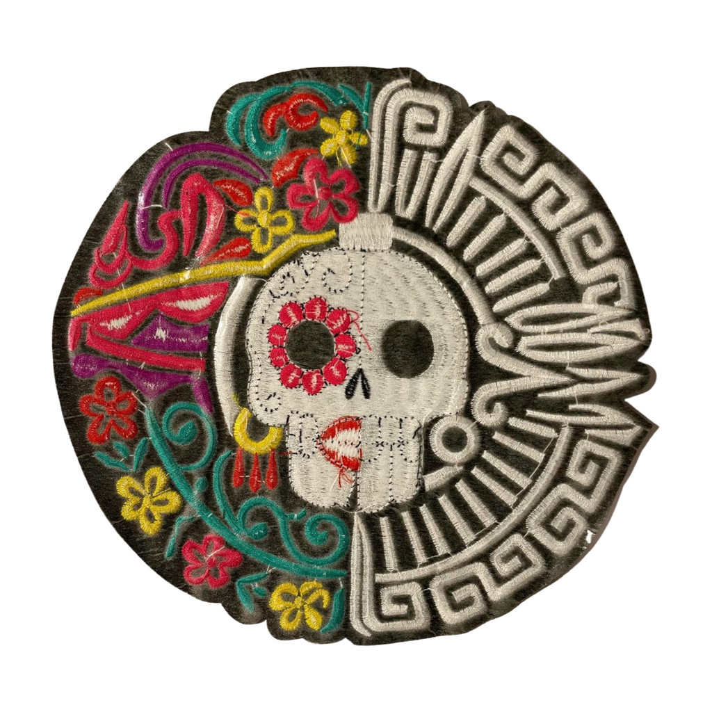 Parche Bordado Termoadhesivo para Ropa de Día de Muertos Calavera 1 PZ P19 - Peletería León