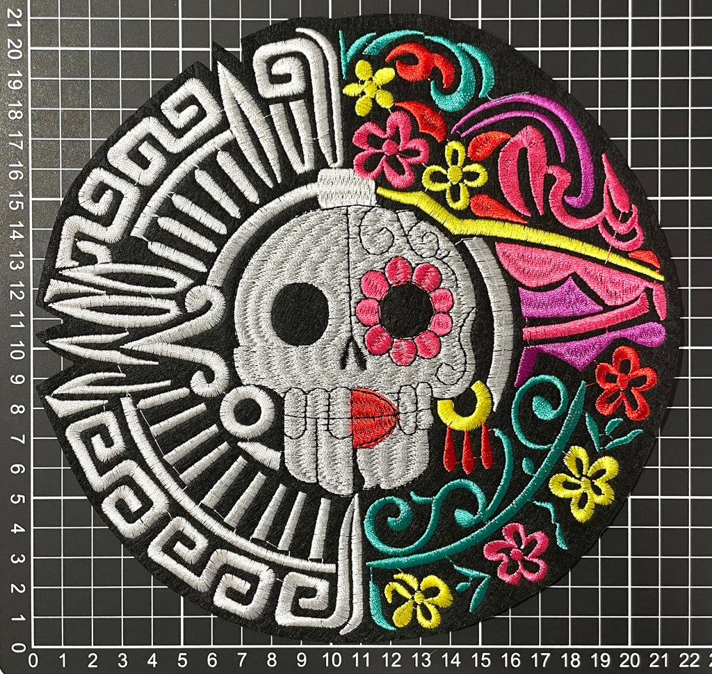Parche Bordado Termoadhesivo para Ropa de Día de Muertos Calavera 1 PZ P19 - Peletería León
