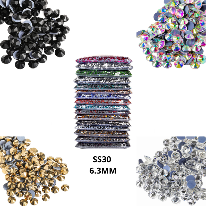 Cristal Pedrería Hotfix Rhinestone Ss30 6.3mm 100 Gr 1000 Pz - Peletería León