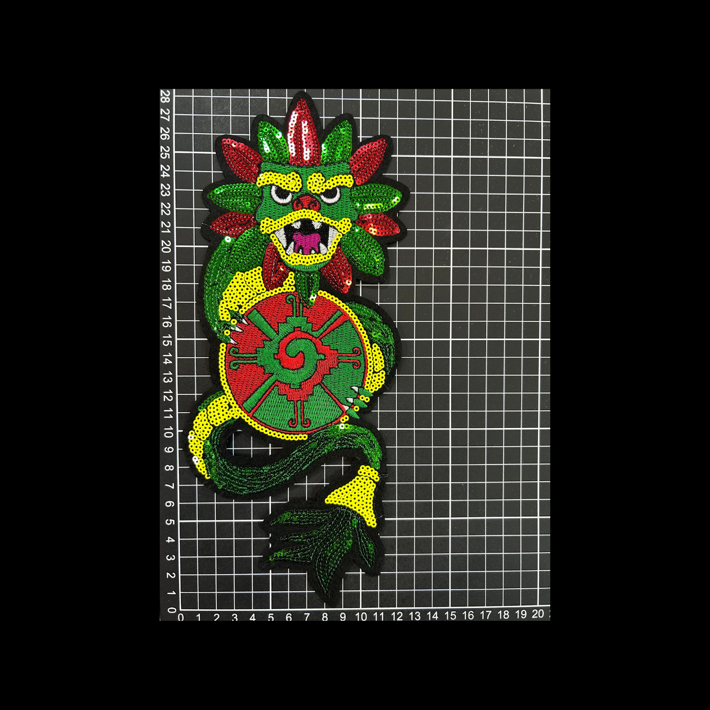 Parche de Lentejuela Termoadhesivo Dragón Chino Verde 1 PZ T123 Ariel