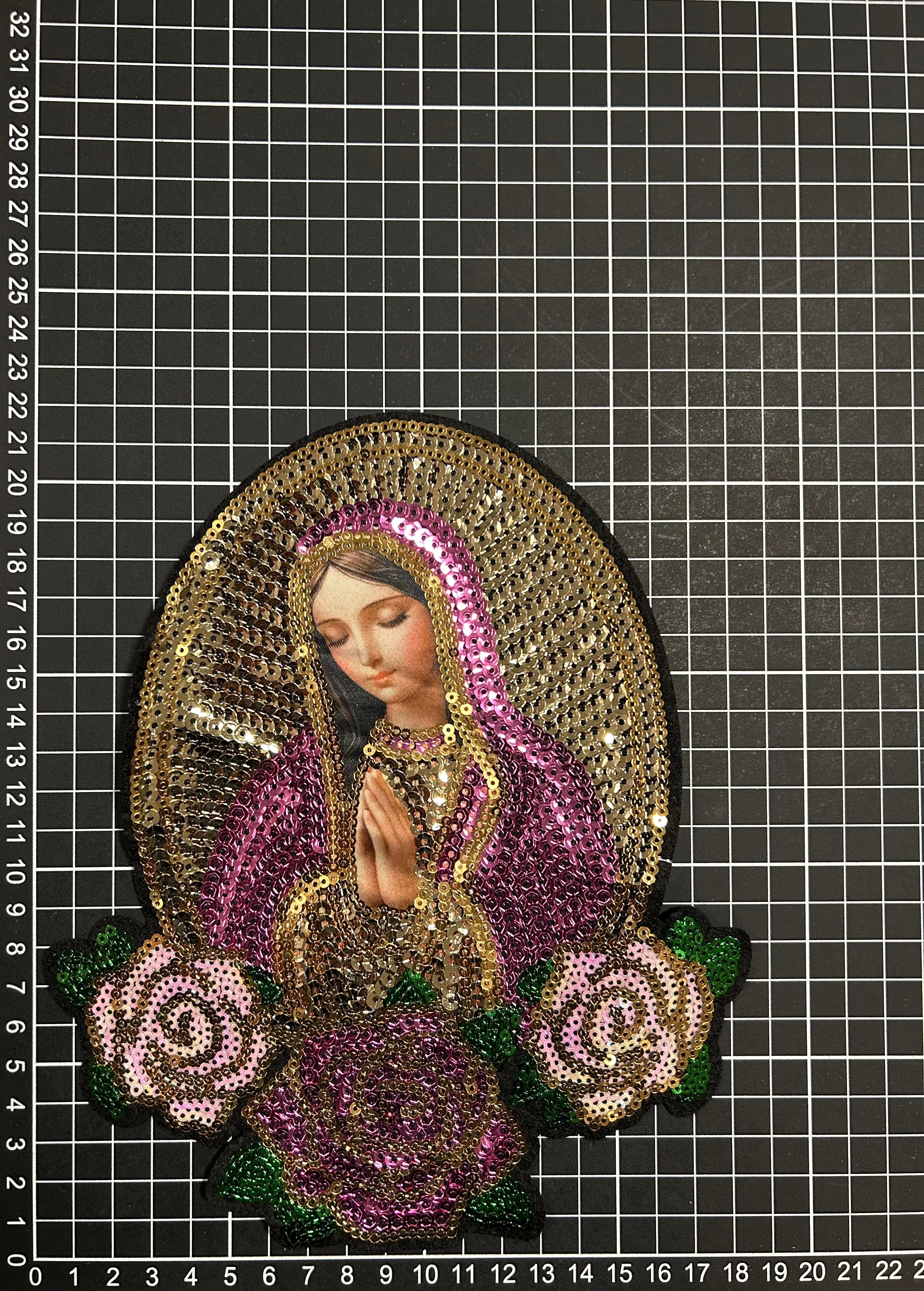 Parche de Lentejuela Termoadhesivo Virgen Guadalupe 1 PZ T15 - Peletería León