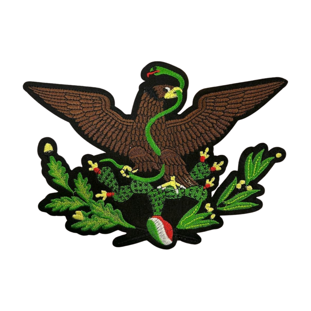 Parche Bordado Termoadhesivo para Ropa de Águila Escudo Mexicano 1 PZ T29 - Peletería León