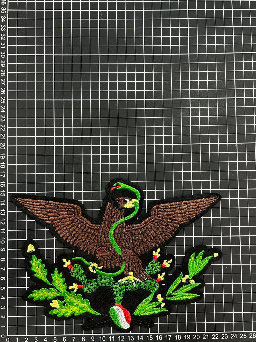 Parche Bordado Termoadhesivo para Ropa de Águila Escudo Mexicano 1 PZ T29 - Peletería León