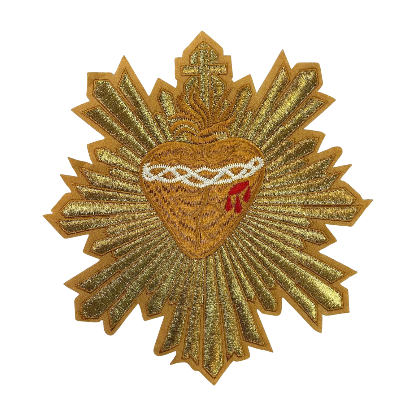 Parche Bordado Lentejuela Termoadhesivo Corazón Dorado 1 PZ T58 - Peletería León