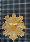 Parche Bordado Lentejuela Termoadhesivo Corazón Dorado 1 PZ T58 - Peletería León