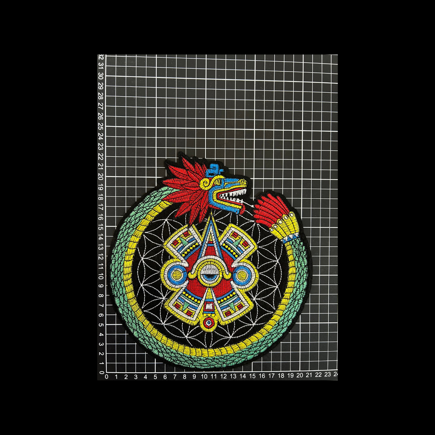 Parche Bordado Termoadhesivo para Ropa de Dragón con Ojo Azteca 1 PZ T64 Ariel