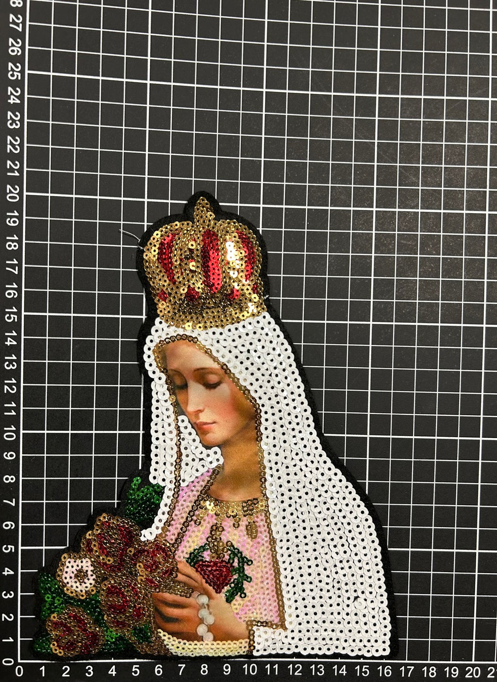 Parche de Lentejuela Termoadhesivo Virgen María 1 PZ T6 - Peletería León