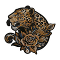 Parche Bordado Termoadhesivo Jaguar con Flor 1 PZ T71 Ariel