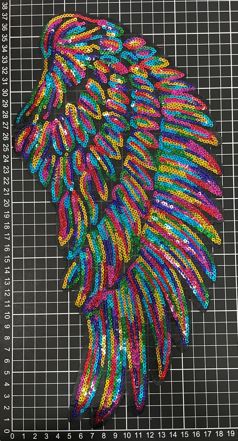 Parche Bordado Lentejuela Termoadhesivo Alas Multicolor 2 PZ W Ariel