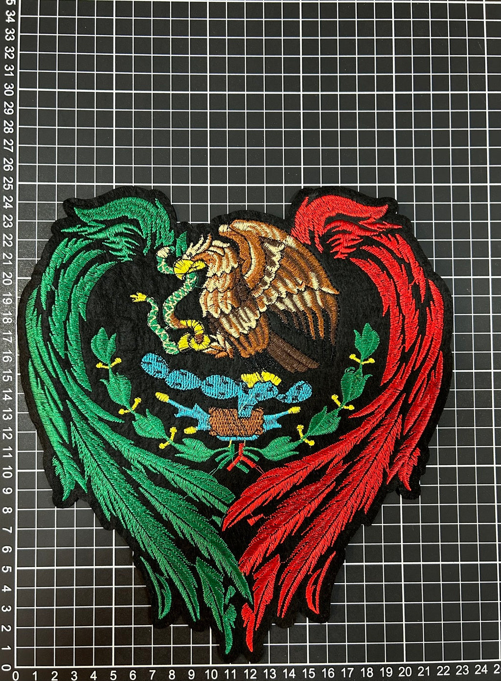 Parche Bordado Termoadhesivo de Corazón Alas México 1 PZ Y1 - Peletería León