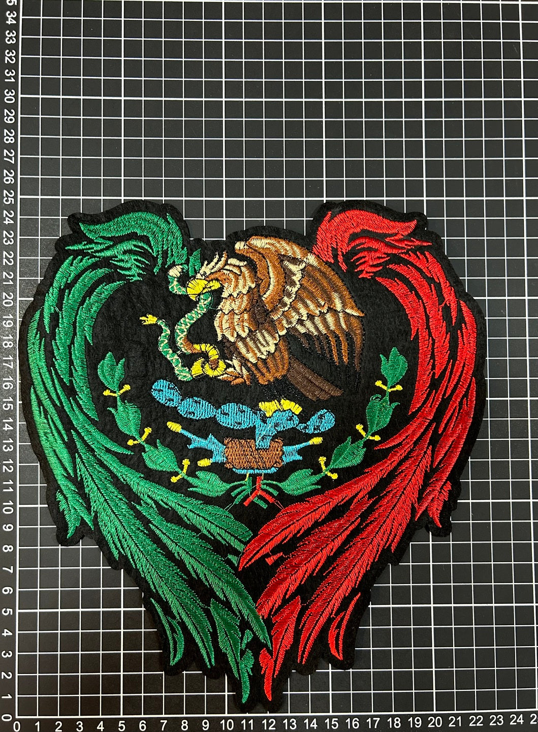 Parche Bordado Termoadhesivo de Corazón Alas México 1 PZ Y1 - Peletería León