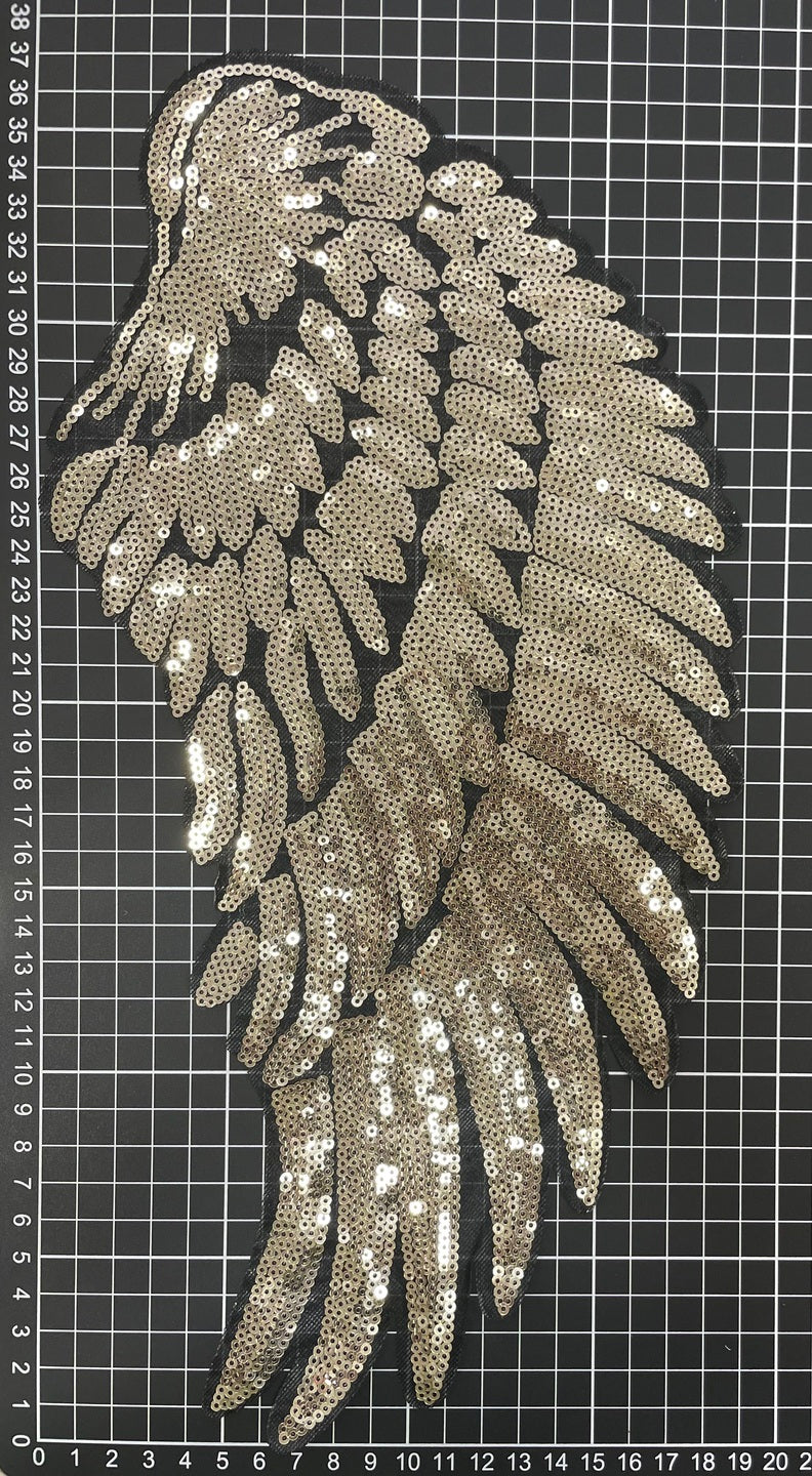 Parche Bordado Lentejuela Termoadhesivo Alas Multicolor 2 PZ W Ariel