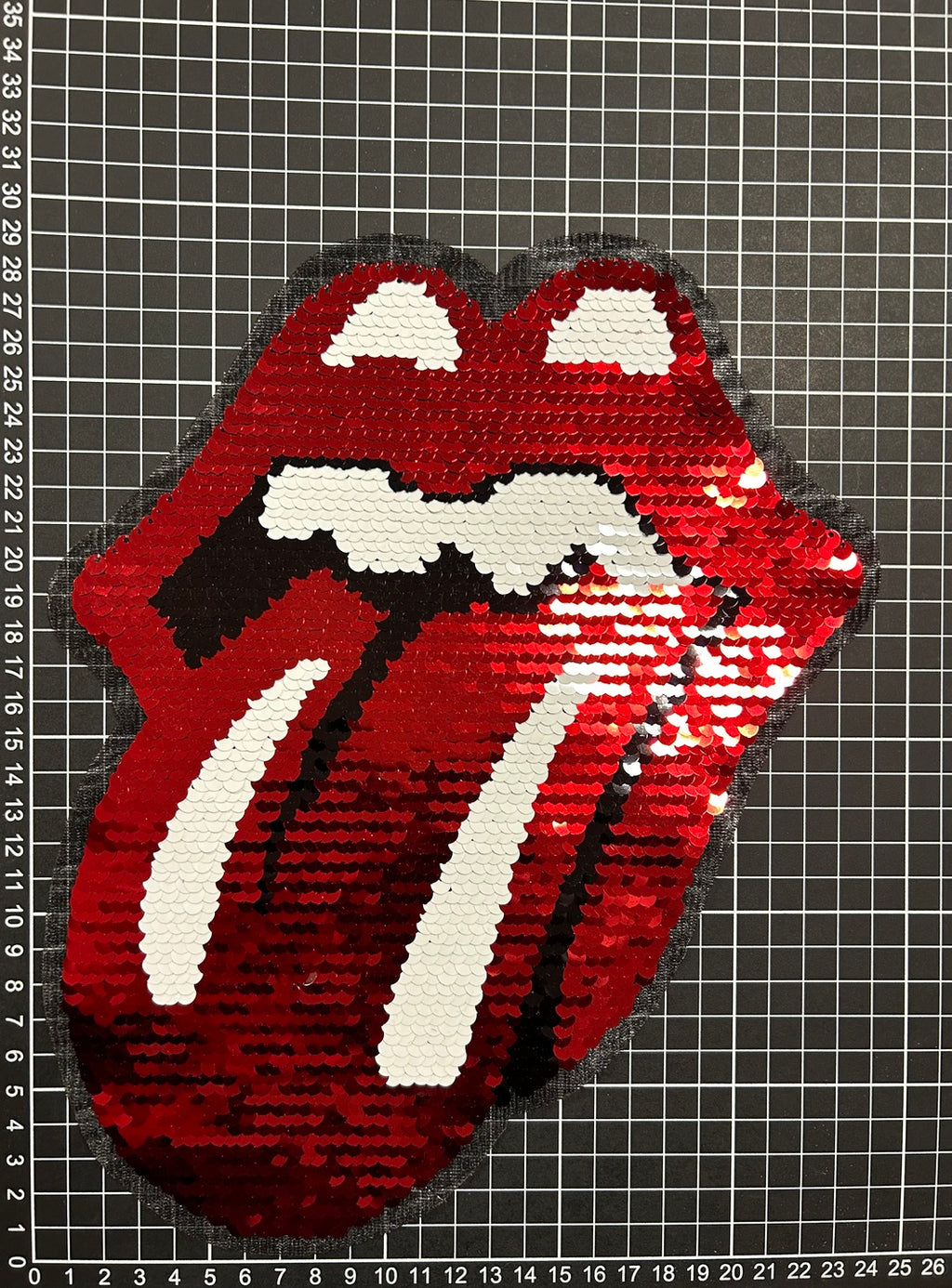 Parche de Lentejuela Termoadhesivo Lengua Rolling Stones Roja 1 PZ Y104 - Peletería León