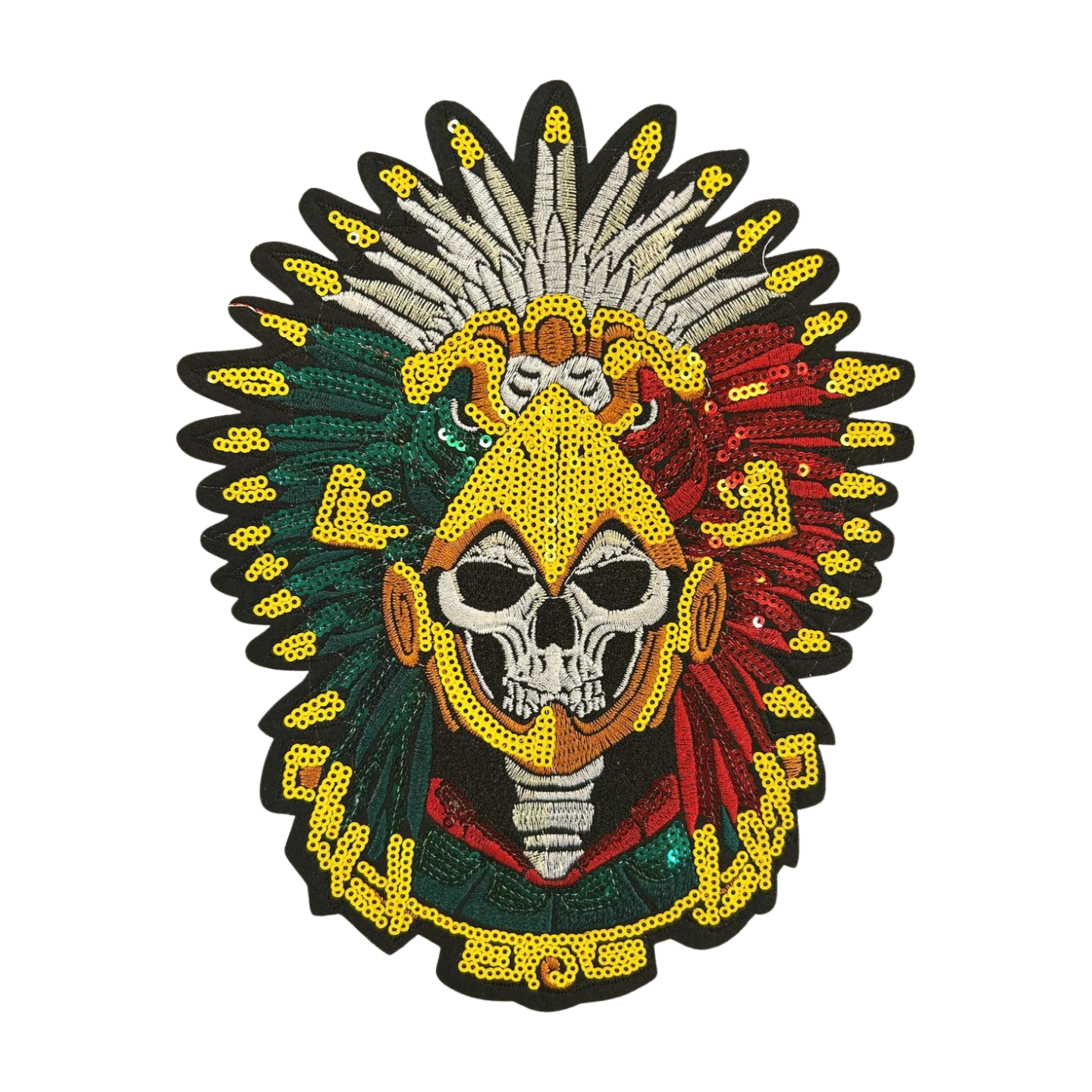 Parche Bordado Lentejuela Termoadhesivo Guerrero Azteca 1 PZ Y128 Ariel