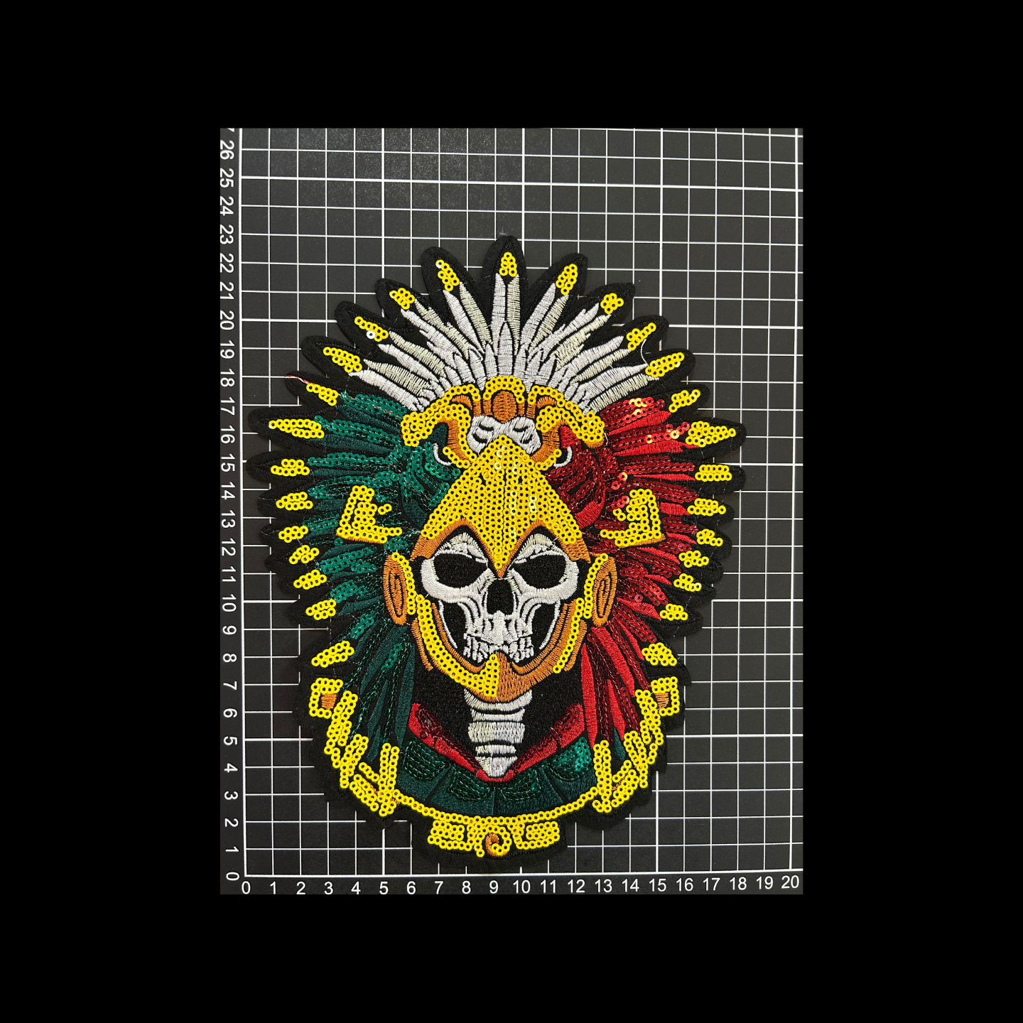 Parche Bordado Lentejuela Termoadhesivo Guerrero Azteca 1 PZ Y128 Ariel