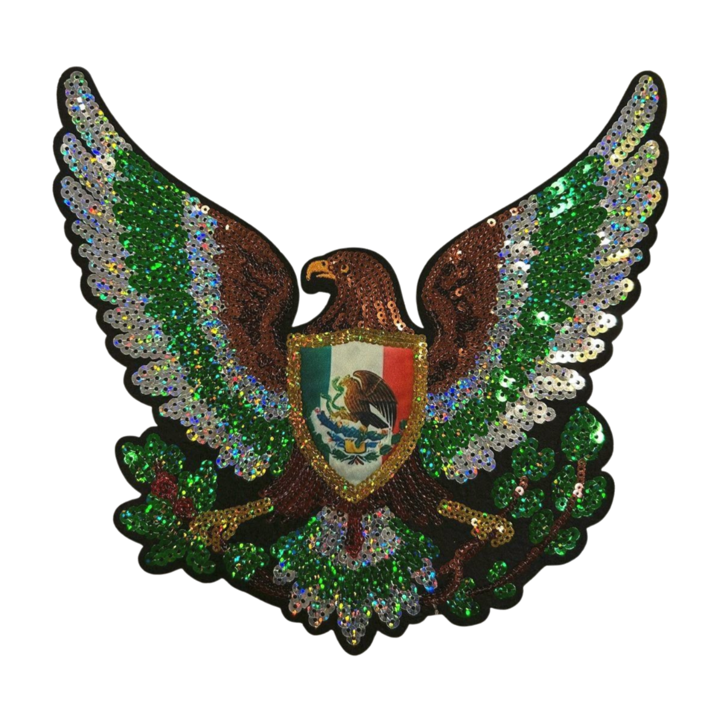 Parche Bordado Lentejuela Termoadhesivo Águila Mexicana 1 PZ Y170 - Peletería León
