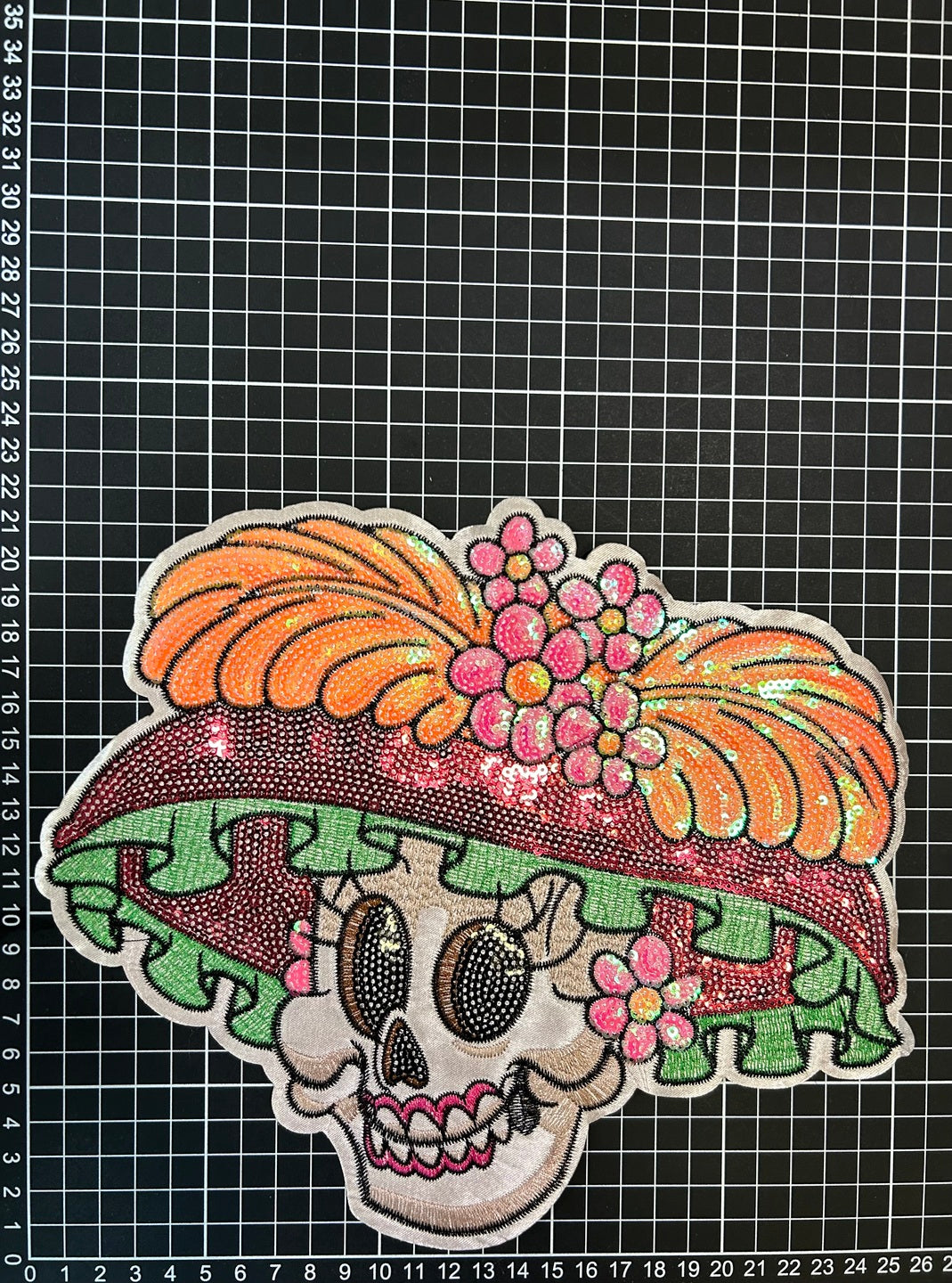 Parche Bordado Termoadhesivo de Calavera Catrina 1 PZ Y19 - Peletería León