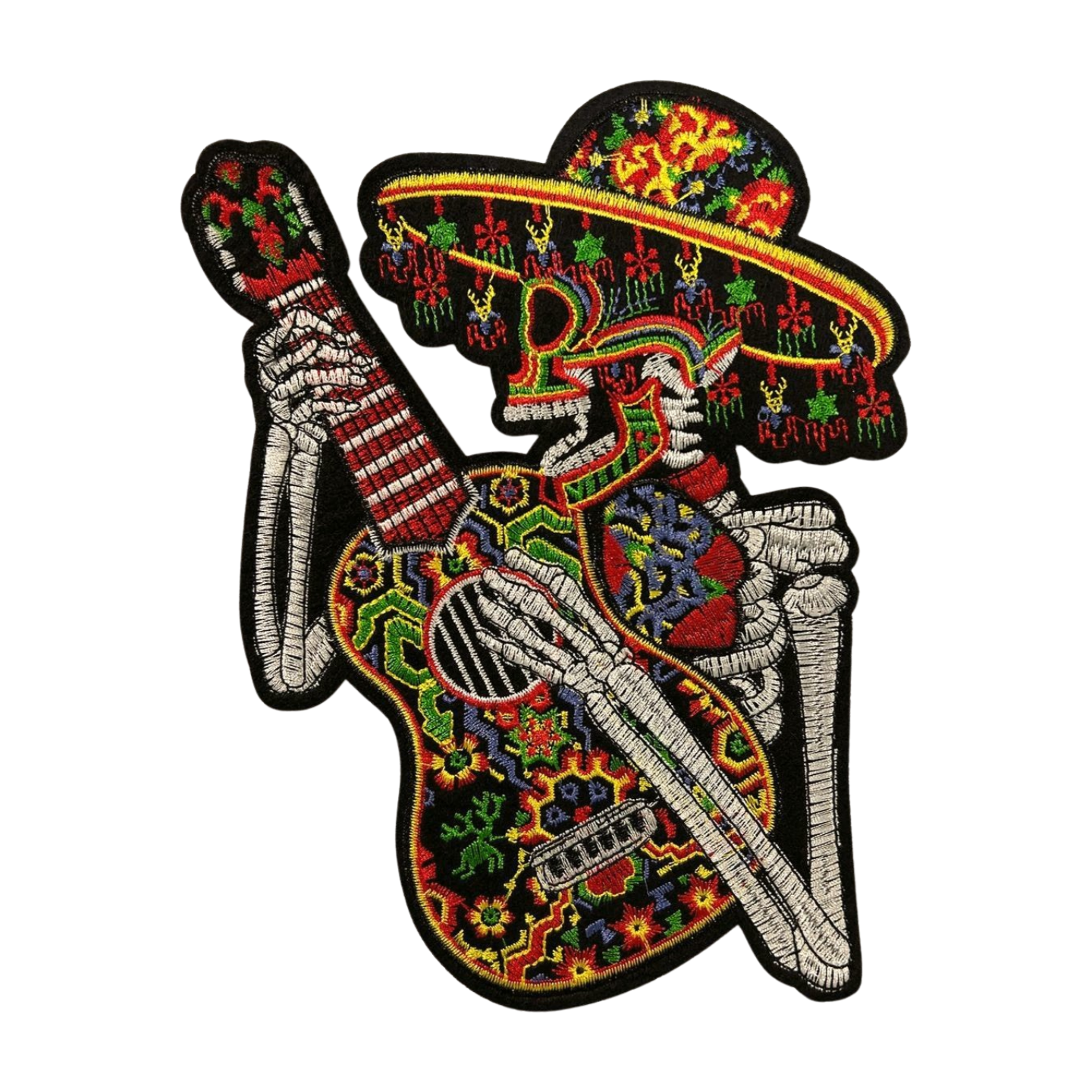 Parche Bordado Termoadhesivo Calavera Guitarra 1 PZ Y22 - Peletería León