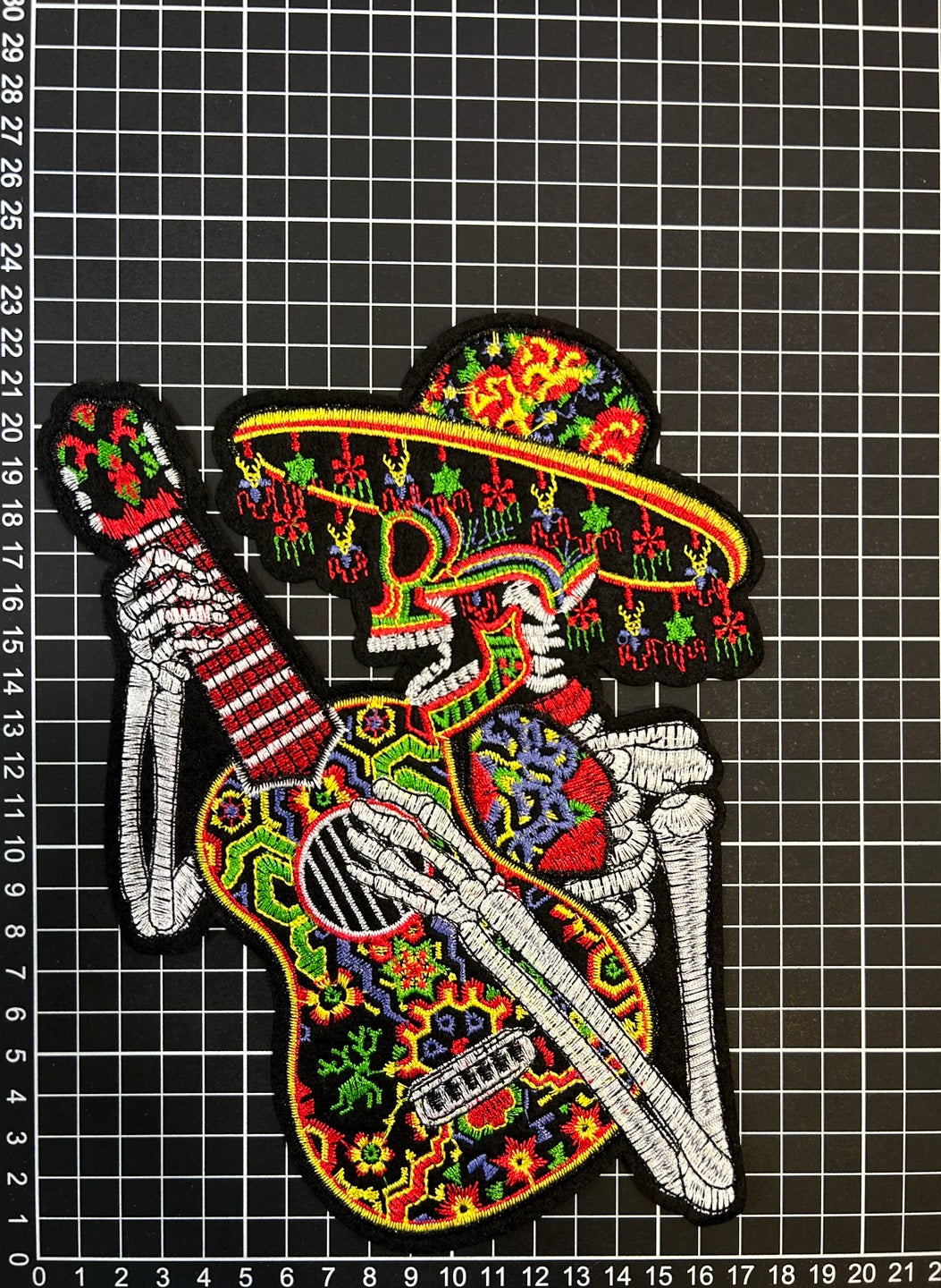 Parche Bordado Termoadhesivo Calavera Guitarra 1 PZ Y22 - Peletería León