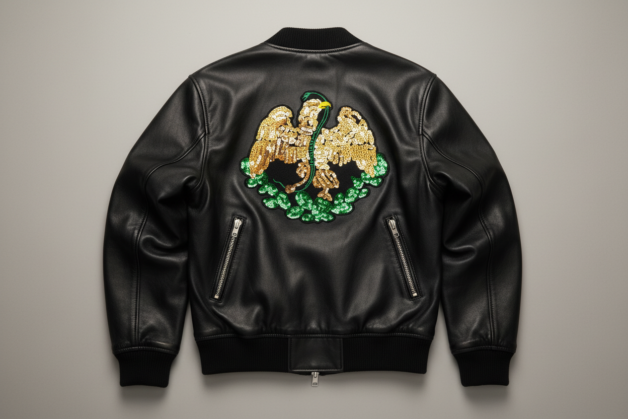 Parche Bordado Lentejuela Termoadhesivo Águila Bandera Mexicana 1 PZ Y40 - Peletería León