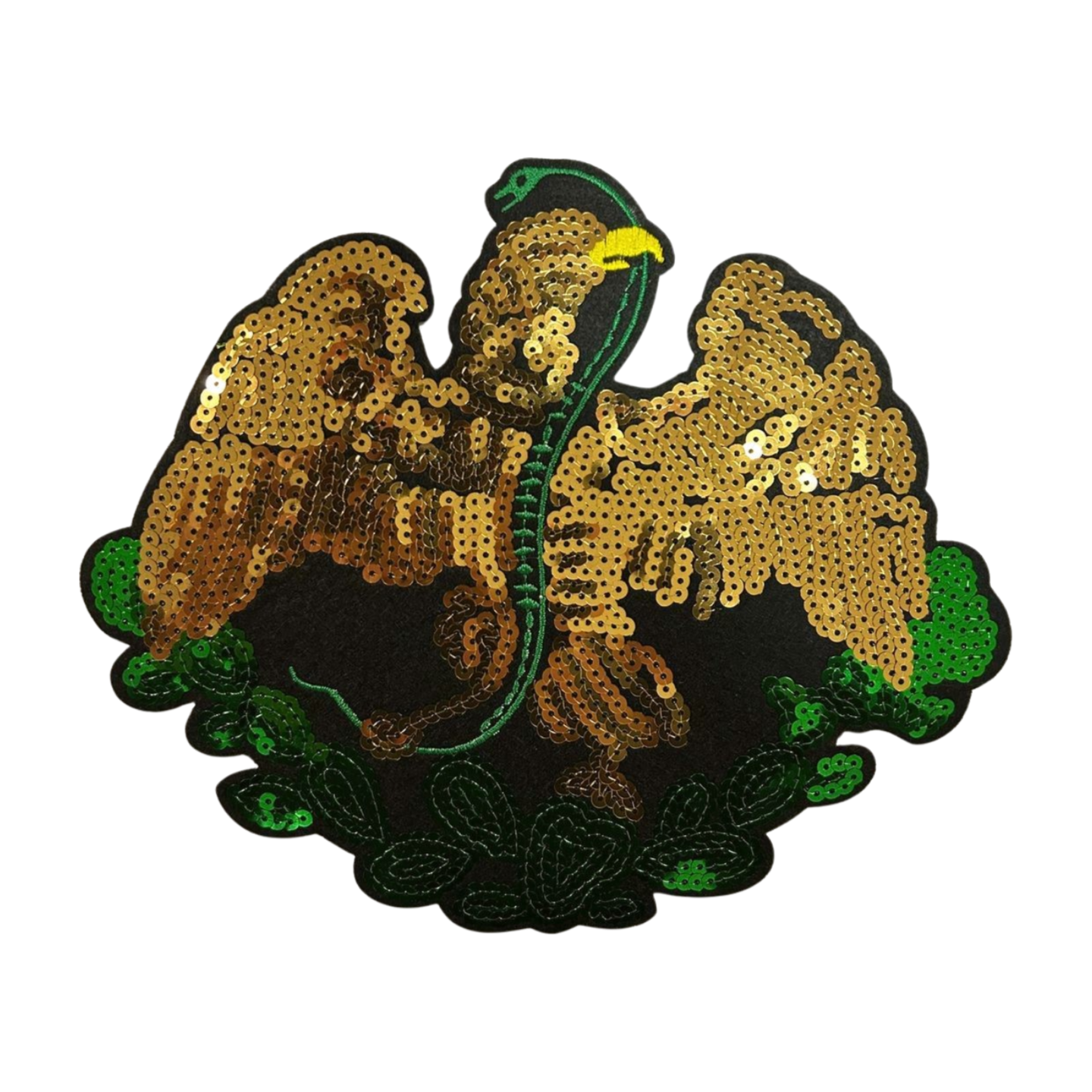 Parche Bordado Lentejuela Termoadhesivo Águila Bandera Mexicana 1 PZ Y40 - Peletería León