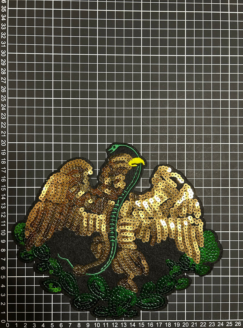 Parche Bordado Lentejuela Termoadhesivo Águila Bandera Mexicana 1 PZ Y40 - Peletería León