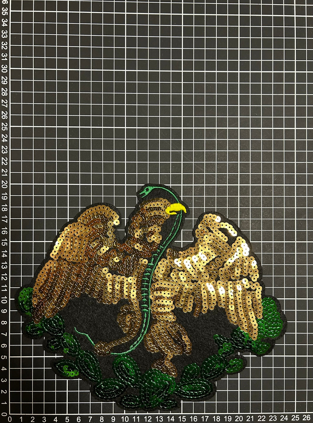 Parche Bordado Lentejuela Termoadhesivo Águila Bandera Mexicana 1 PZ Y40 - Peletería León
