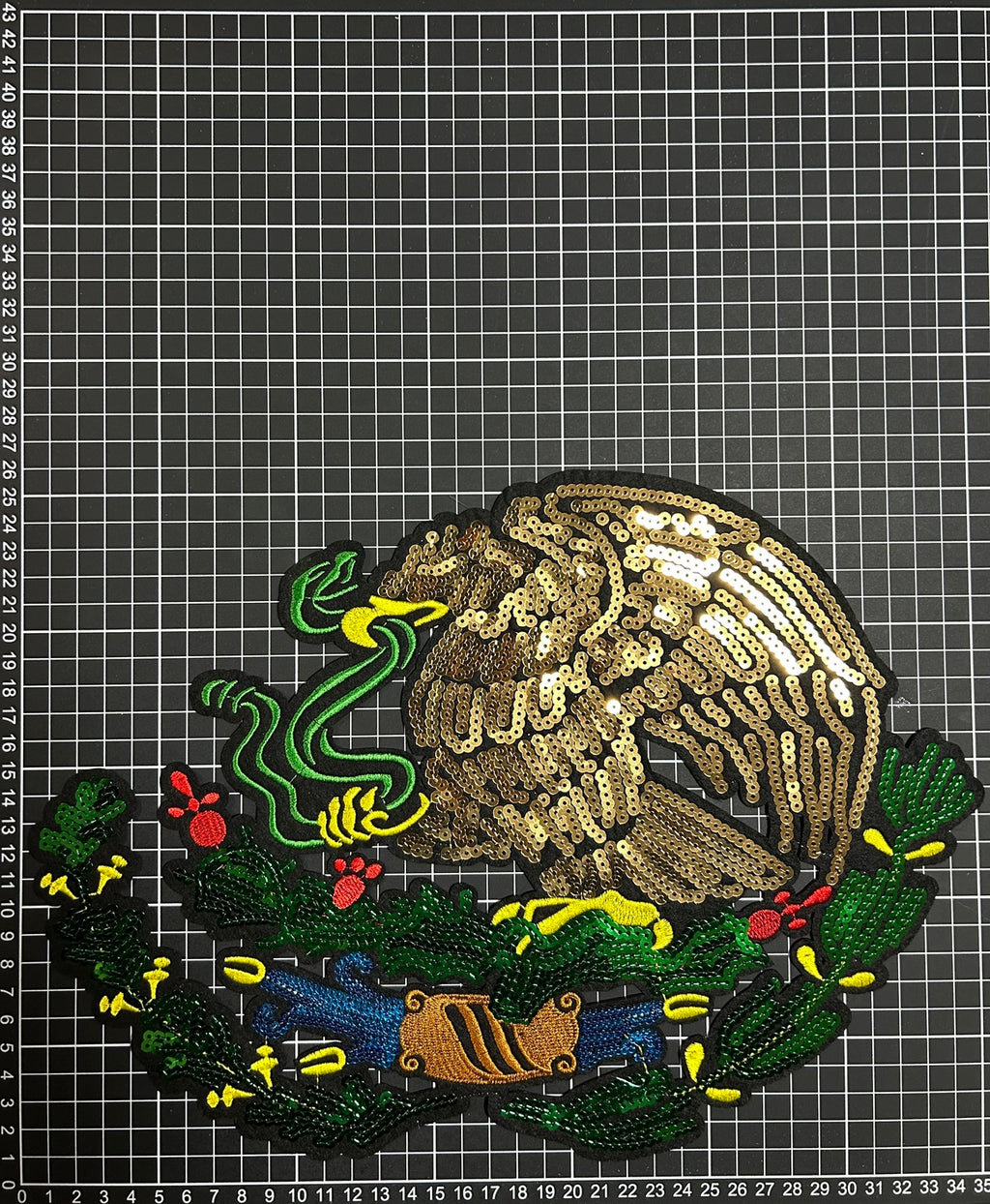Parche Bordado Lentejuela Termoadhesivo Águila Bandera Mexicana 1 PZ Y49 - Peletería León