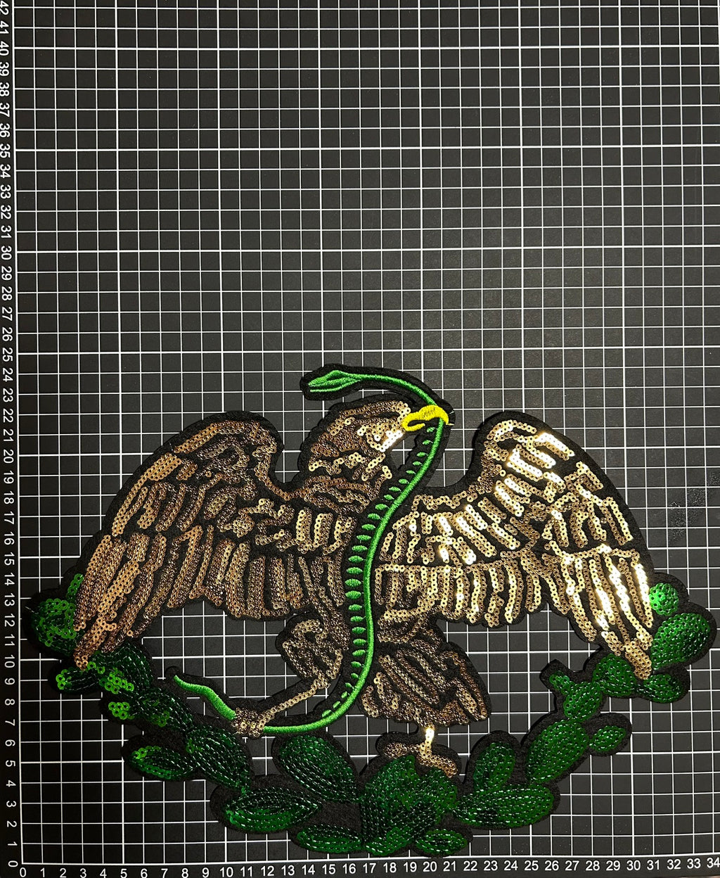 Parche Bordado Lentejuela Termoadhesivo Águila Bandera Mexicana 1 PZ Y62 - Peletería León