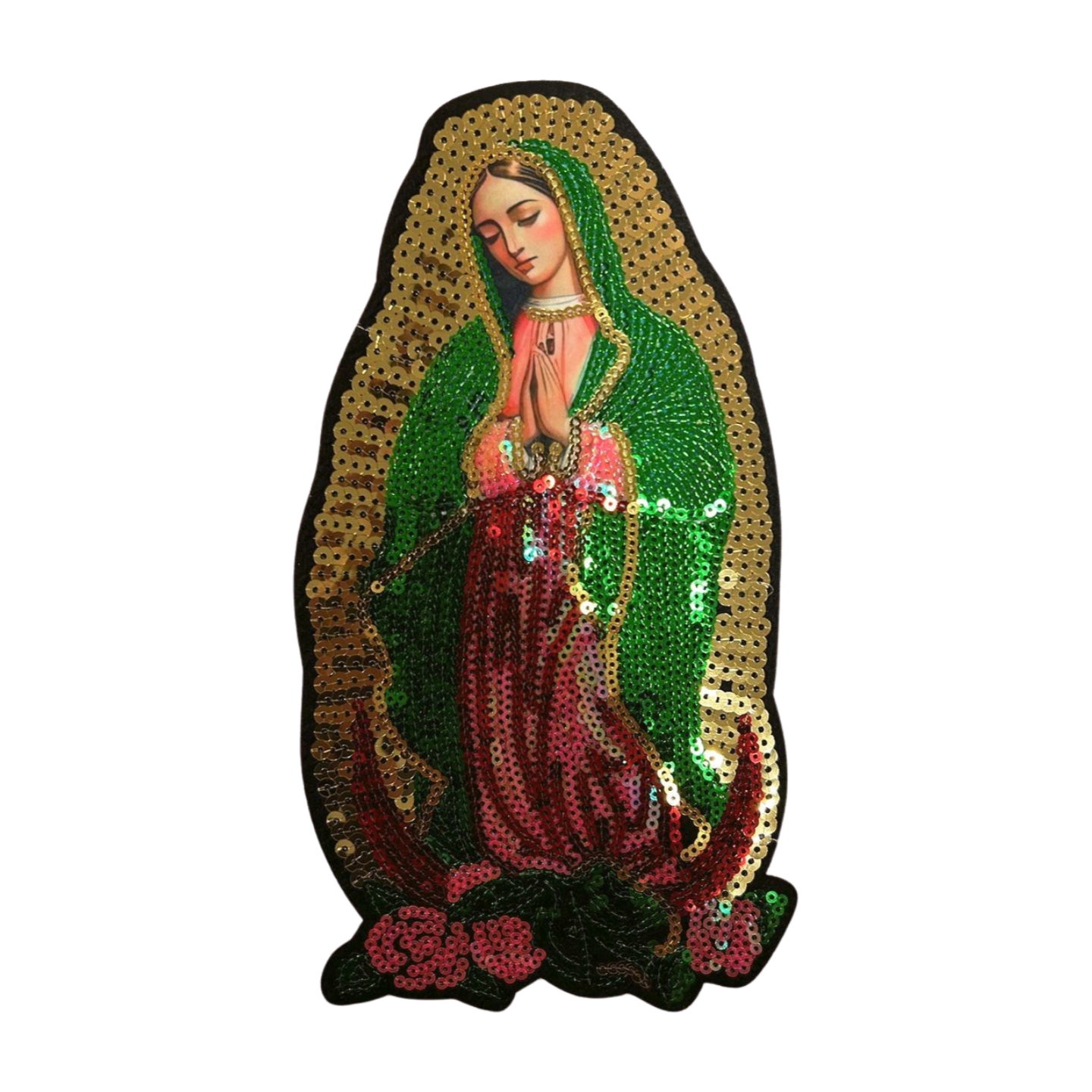 Parche Bordado Lentejuela Termoadhesivo Virgen Guadalupe 1 PZ Y66 - Peletería León