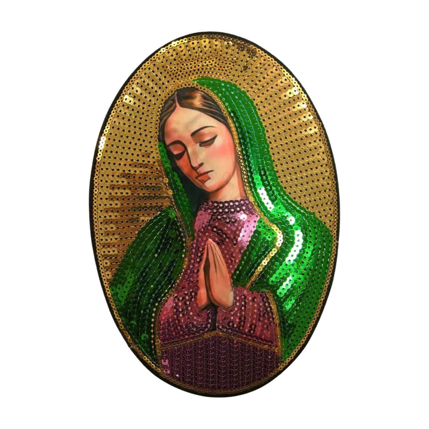 Parche Bordado Lentejuela Termoadhesivo Virgen Guadalupe 1 PZ Y67 - Peletería León