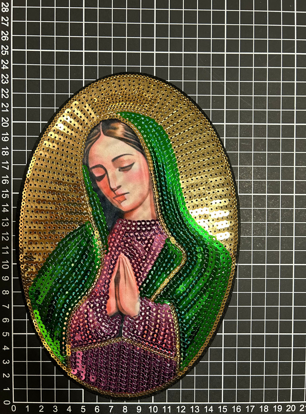 Parche Bordado Lentejuela Termoadhesivo Virgen Guadalupe 1 PZ Y67 - Peletería León
