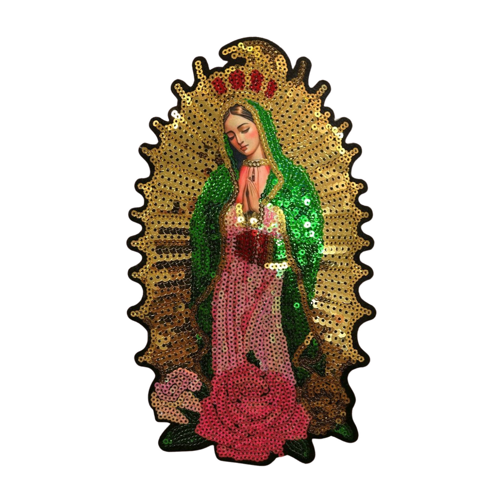 Parche Bordado Lentejuela Termoadhesivo Virgen Guadalupe 1 PZ Y68 - Peletería León
