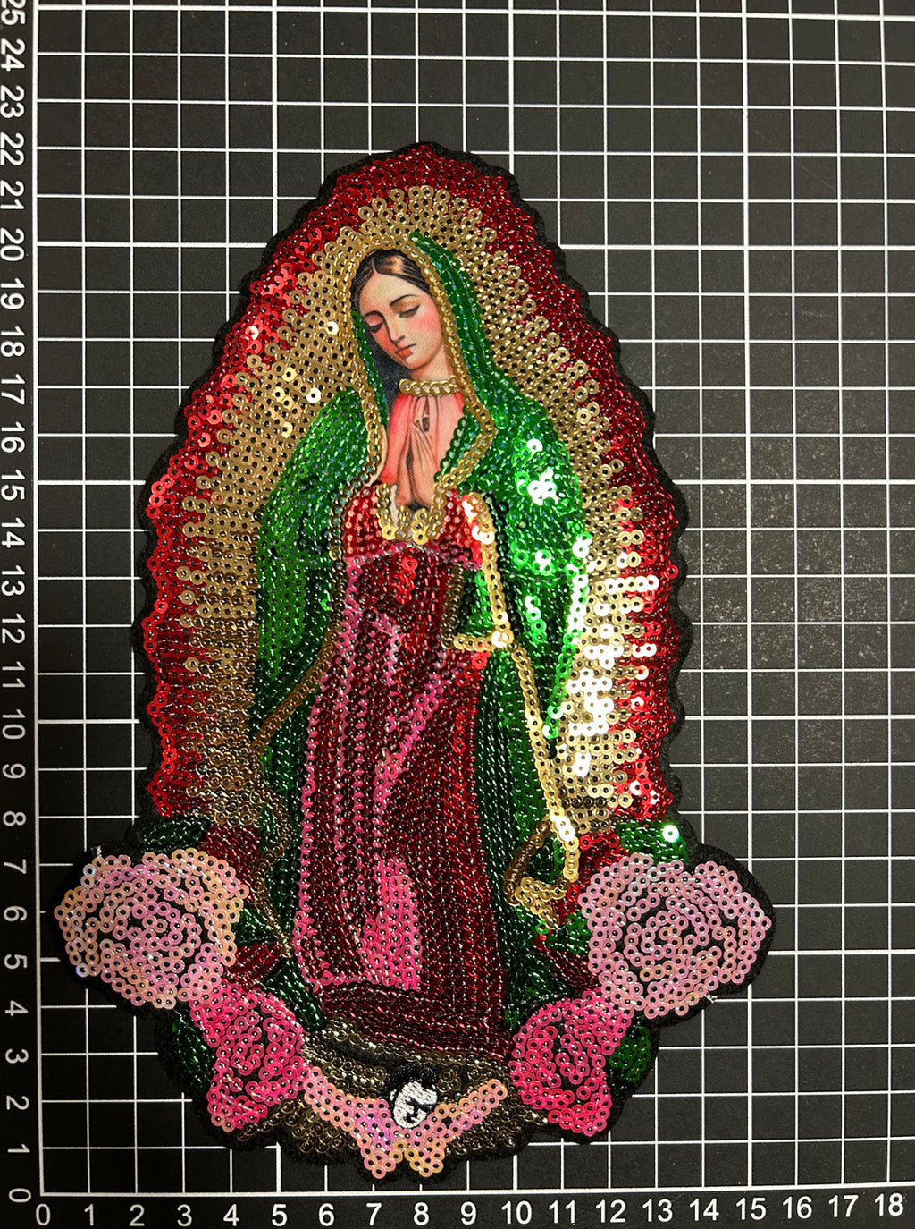 Parche Bordado Lentejuela Termoadhesivo Virgen Guadalupe 1 PZ Y69 - Peletería León