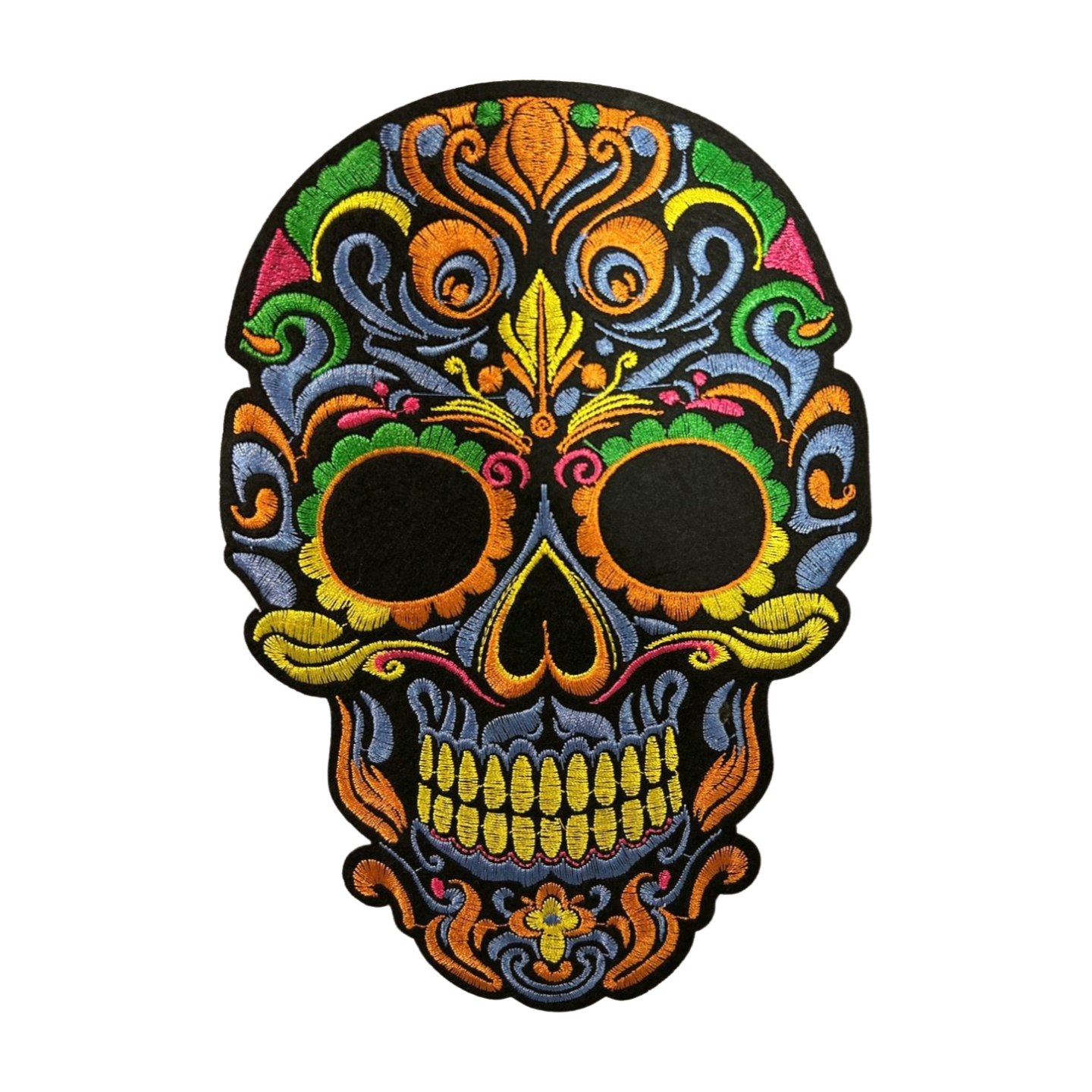 Parche Bordado Termoadhesivo de Calavera Colorida 1 PZ Y72 - Peletería León