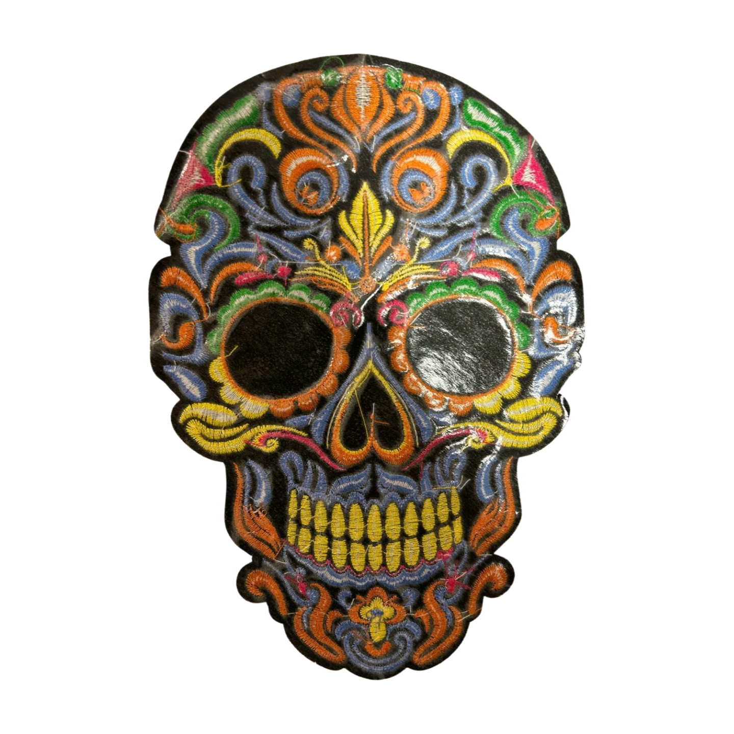 Parche Bordado Termoadhesivo de Calavera Colorida 1 PZ Y72 - Peletería León