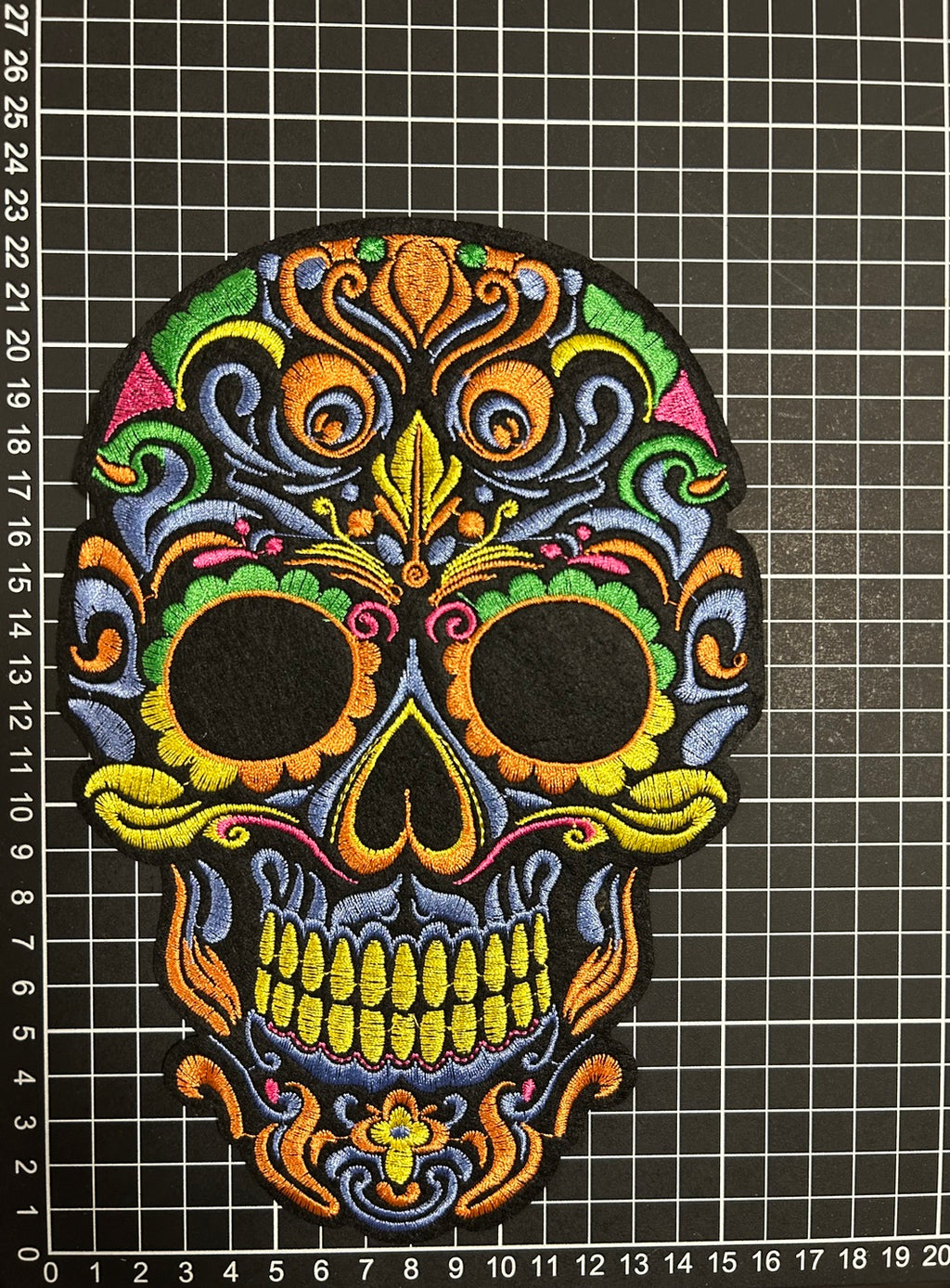 Parche Bordado Termoadhesivo de Calavera Colorida 1 PZ Y72 - Peletería León