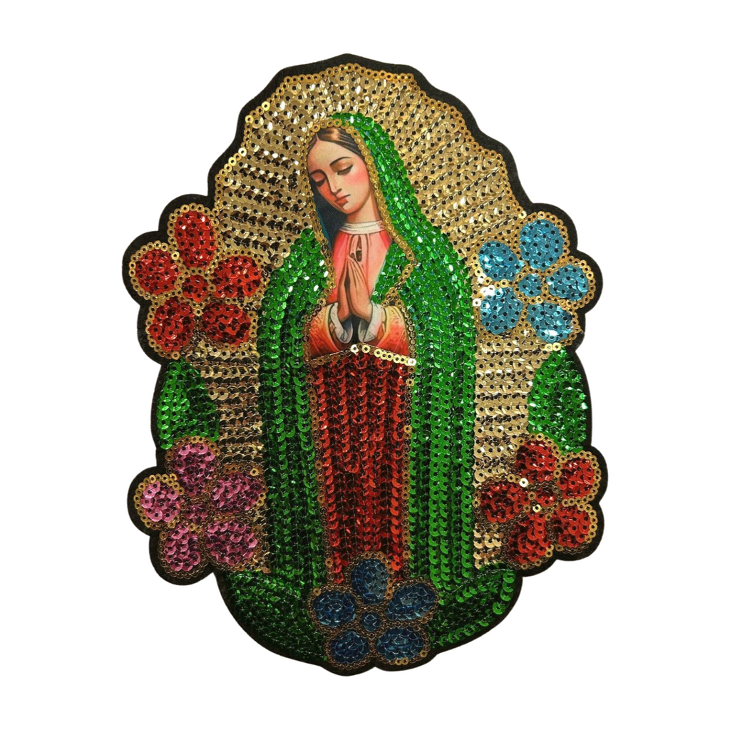 Parche Bordado Lentejuela Termoadhesivo Virgen María 1 PZ Y97 - Peletería León