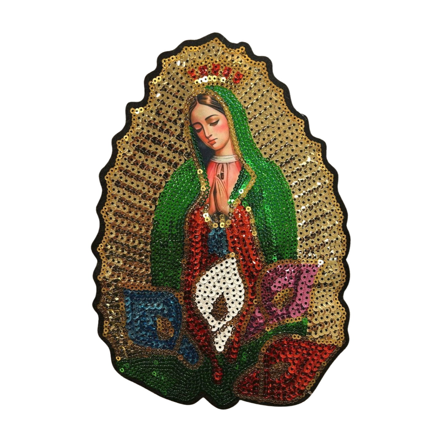 Parche Bordado Lentejuela Termoadhesivo Virgen María 1 PZ Y98 - Peletería León