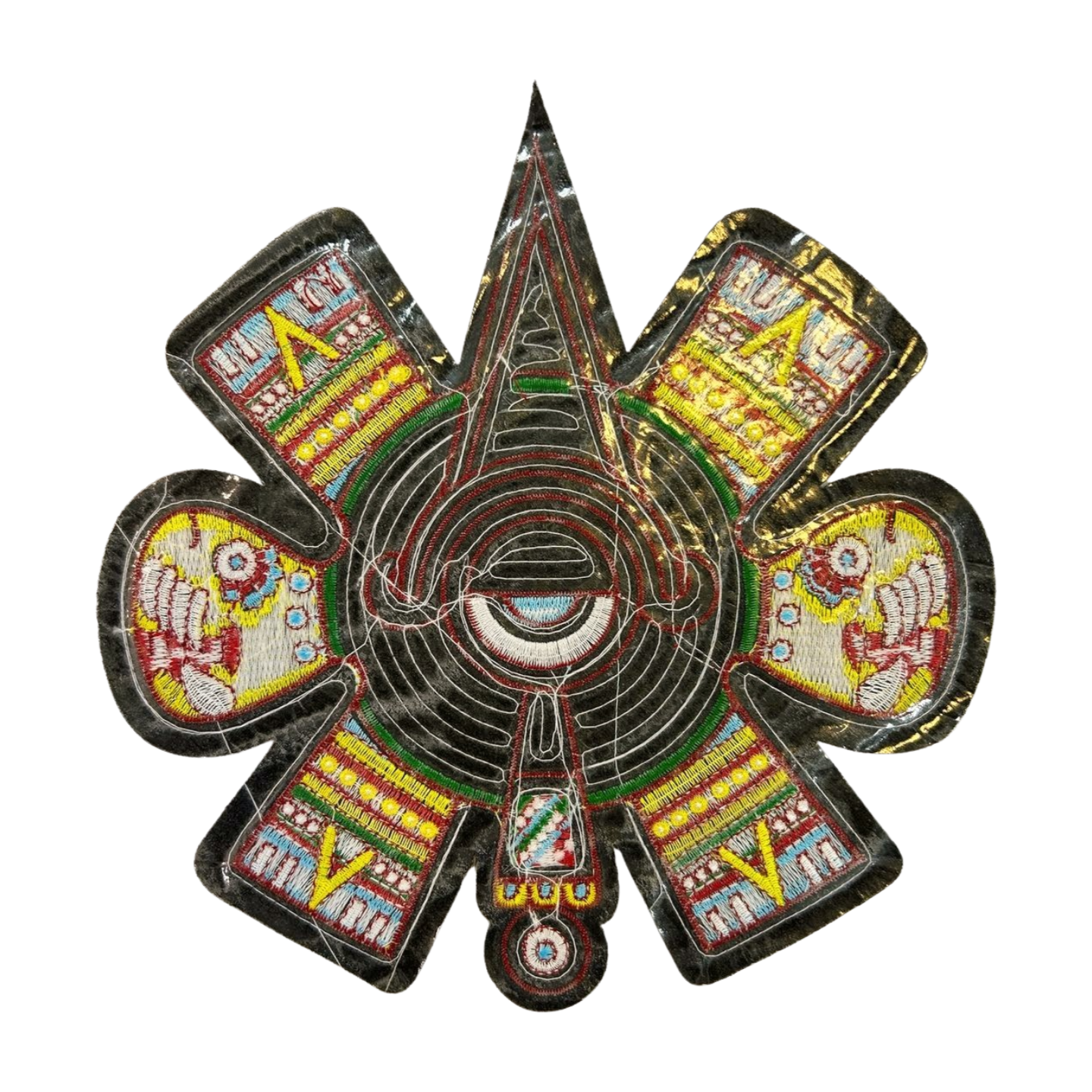 Parche Bordado Lentejuela Termoadhesivo Nahui Ollin Ojo Azteca 1 PZ Z125 Ariel