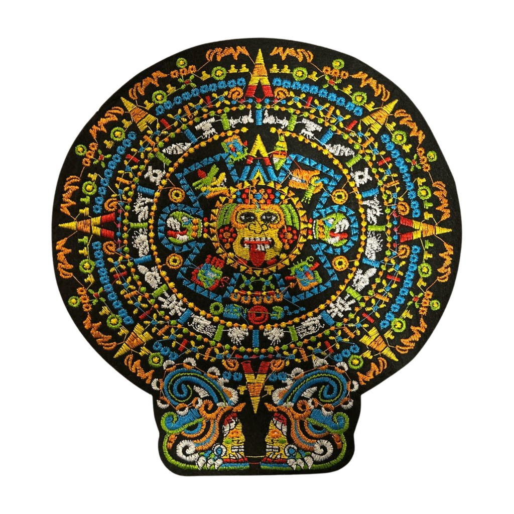 Parche Bordado Termoadhesivo para Ropa de Calendario Maya 1 PZ Z18 - Peletería León