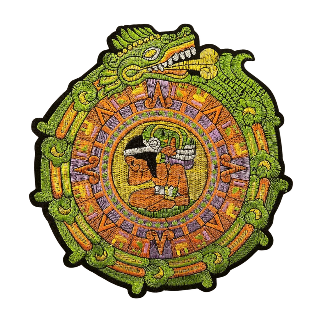 Parche Bordado Termoadhesivo para Ropa de Calendario Azteca 1 PZ Z36 - Peletería León