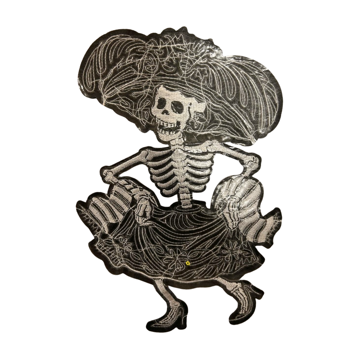 Parche Bordado Lentejuela Termoadhesivo para Ropa de Día de Muertos Calavera 1 PZ Z84 - Peletería León