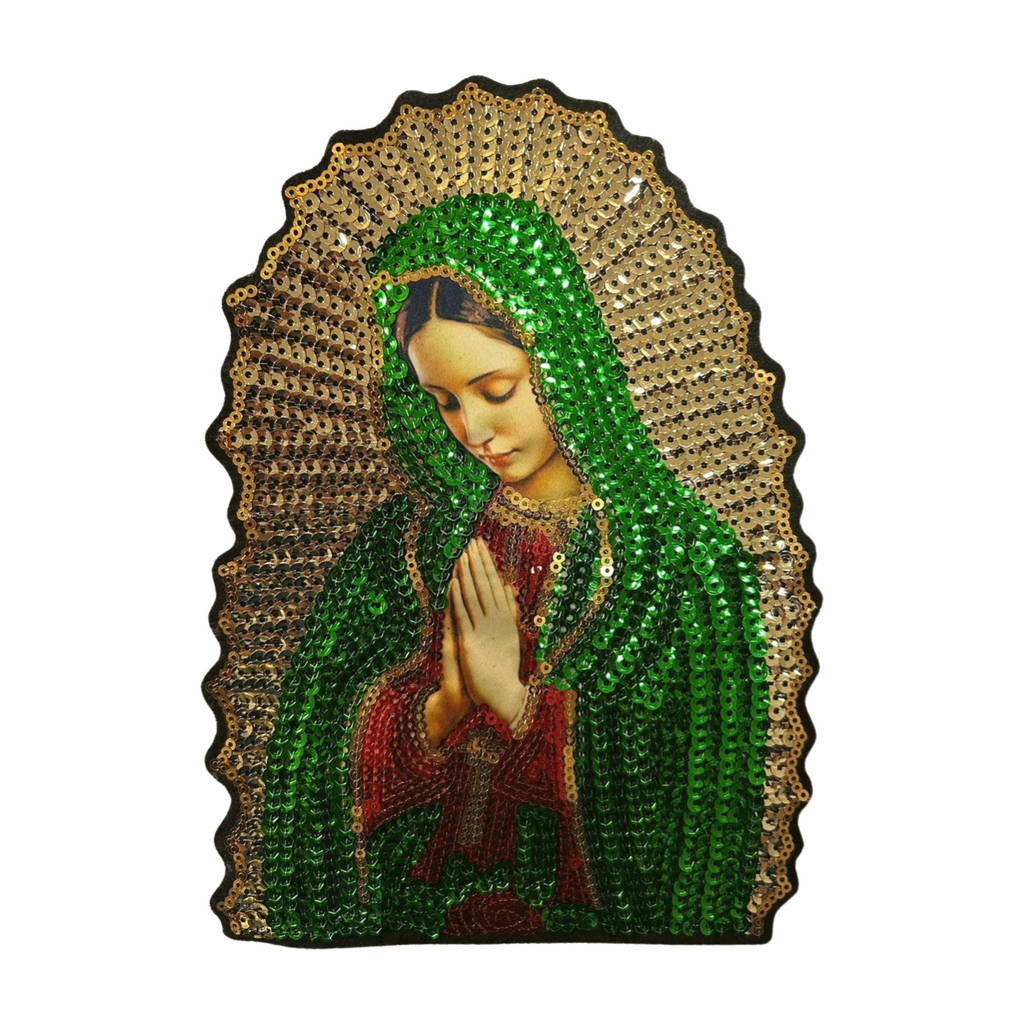 Parche Bordado Lentejuela Termoadhesivo Virgen Guadalupe 1 PZ Z85 - Peletería León