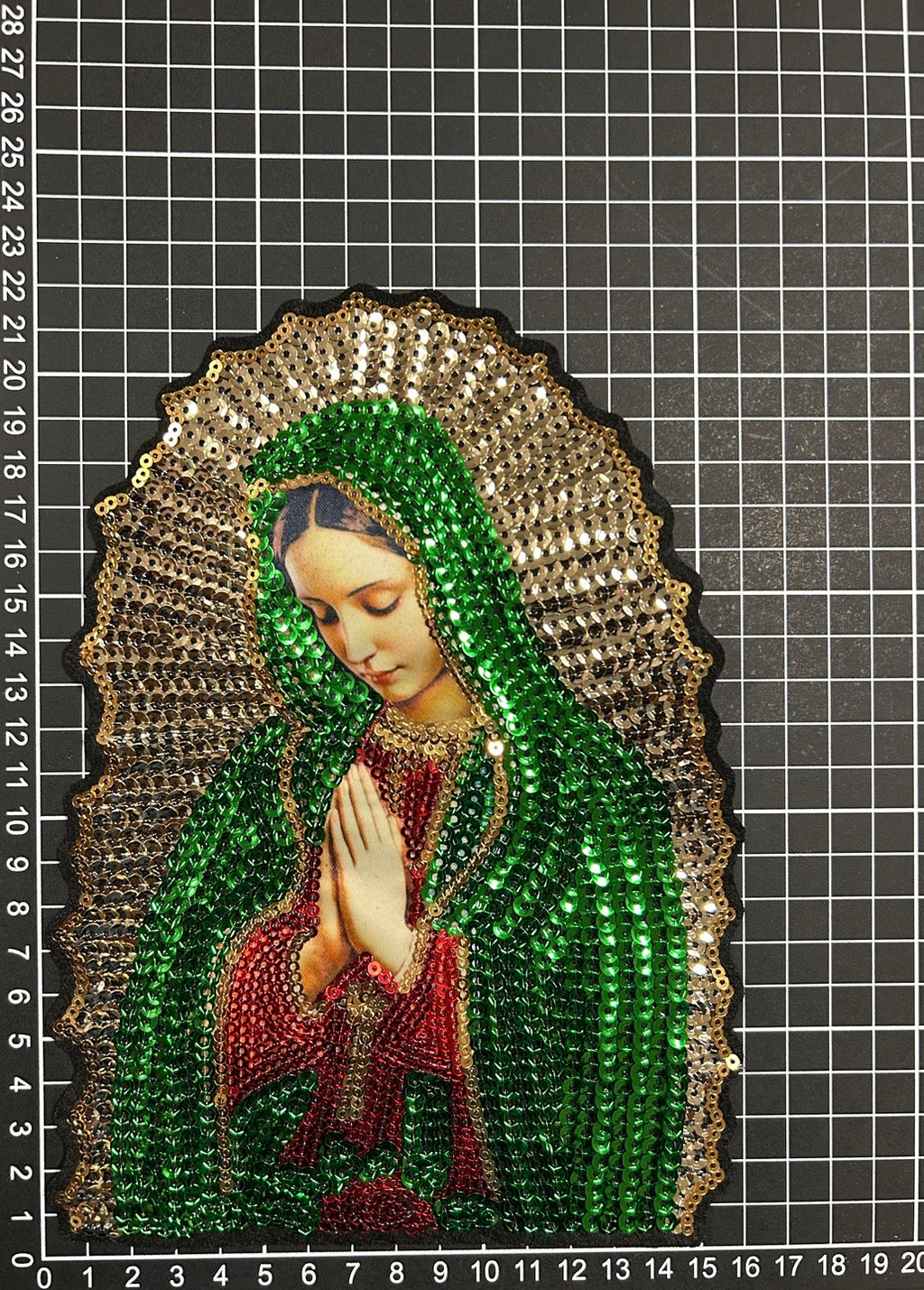 Parche Bordado Lentejuela Termoadhesivo Virgen Guadalupe 1 PZ Z85 - Peletería León