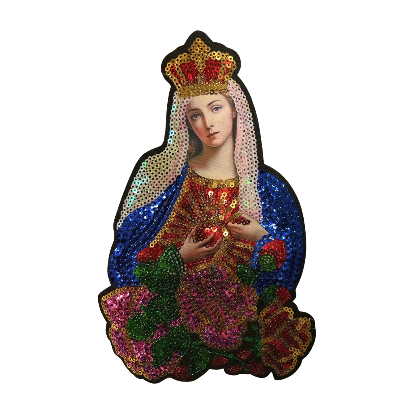 Parche Bordado Lentejuela Termoadhesivo Virgen Guadalupe 1 PZ Z86 - Peletería León